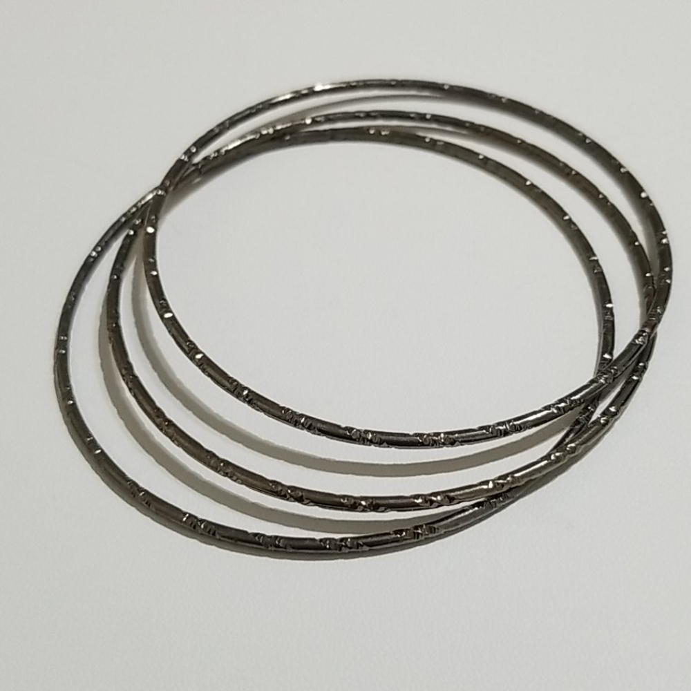Textured Gunmetal Bangles